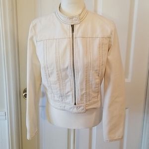 Gap Natural Constrast Stitch Denim Moto Jacket  M